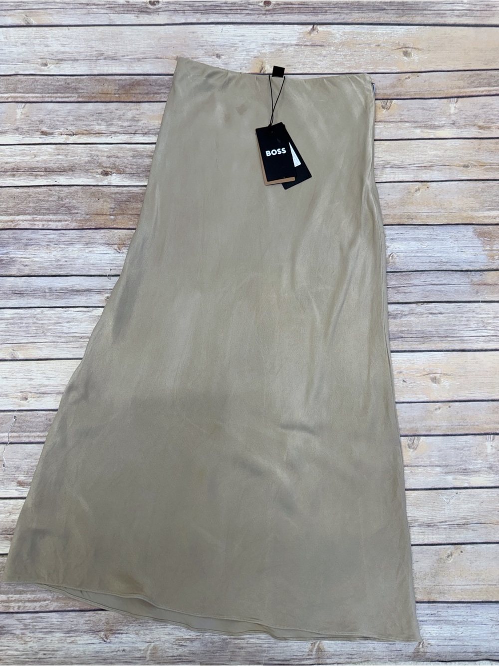 BOSS Women’s Midi Vestie Satin Skirt Light beige size 2